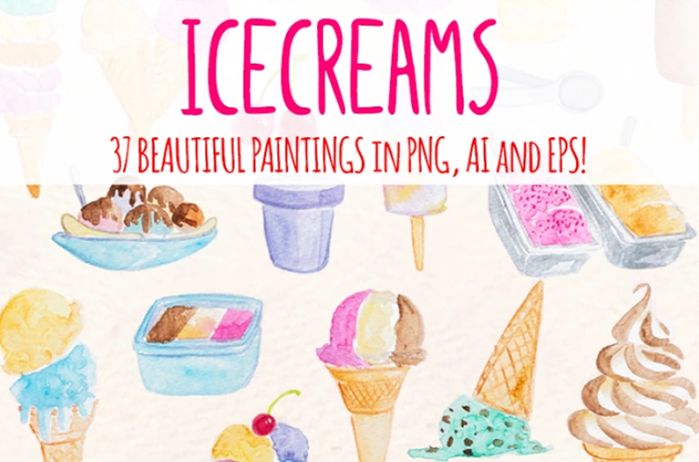 Icecream and Summer Snack Illustrations