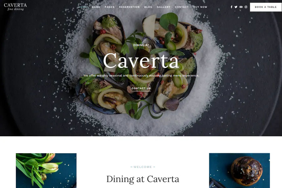 caverta Restaurant Website Theme