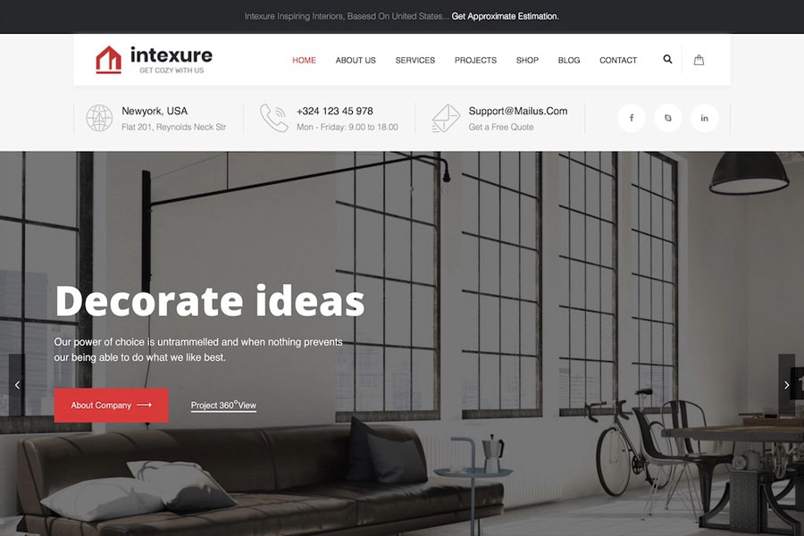 intexure interior design website template