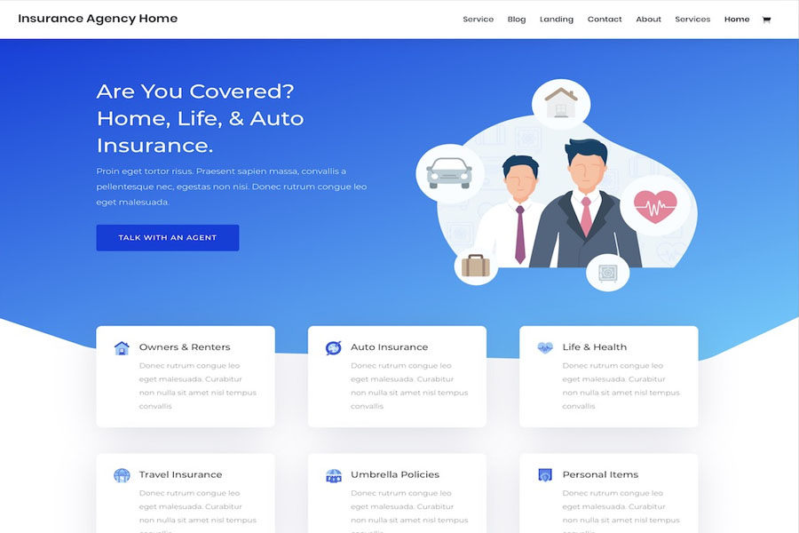 divi insurance website template