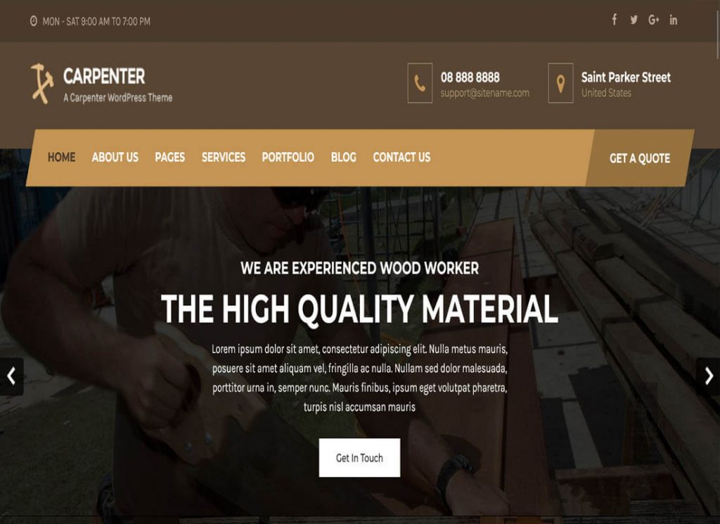 Carpenter WordPress Theme