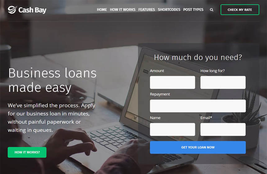 Cash Bay - Banking and Payday Loans WordPress Theme