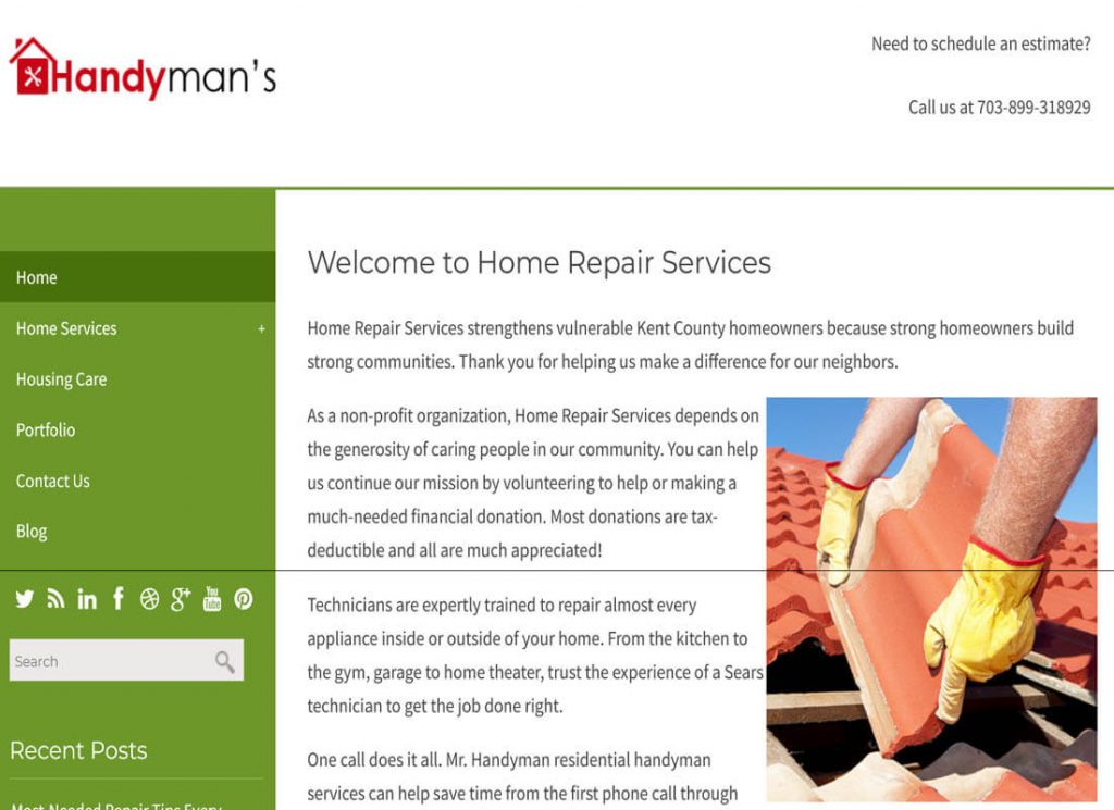 Handyman – Home Repair Business WordPress Theme