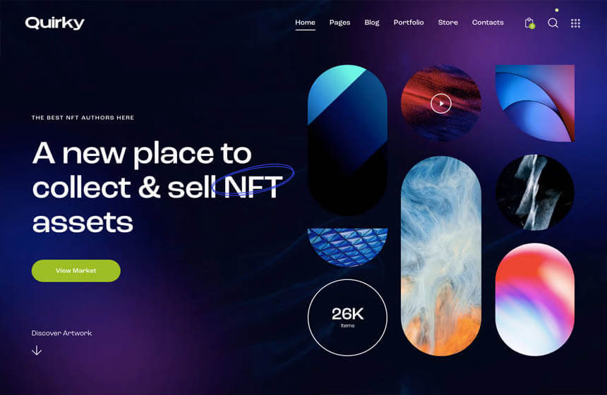 Quirky - NFT, Token & Blockchain WCFM Marketplace WordPress Theme