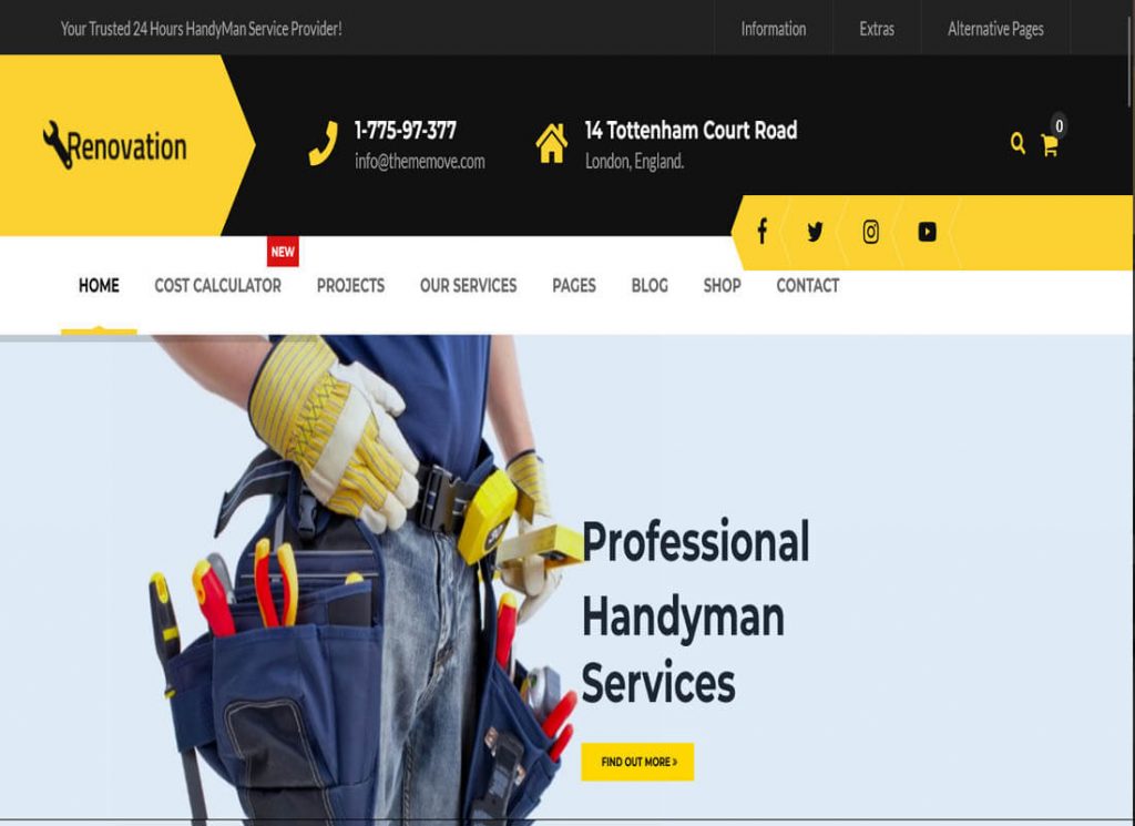 Renovation - Repair Service, Home Maintenance Elementor WP Theme