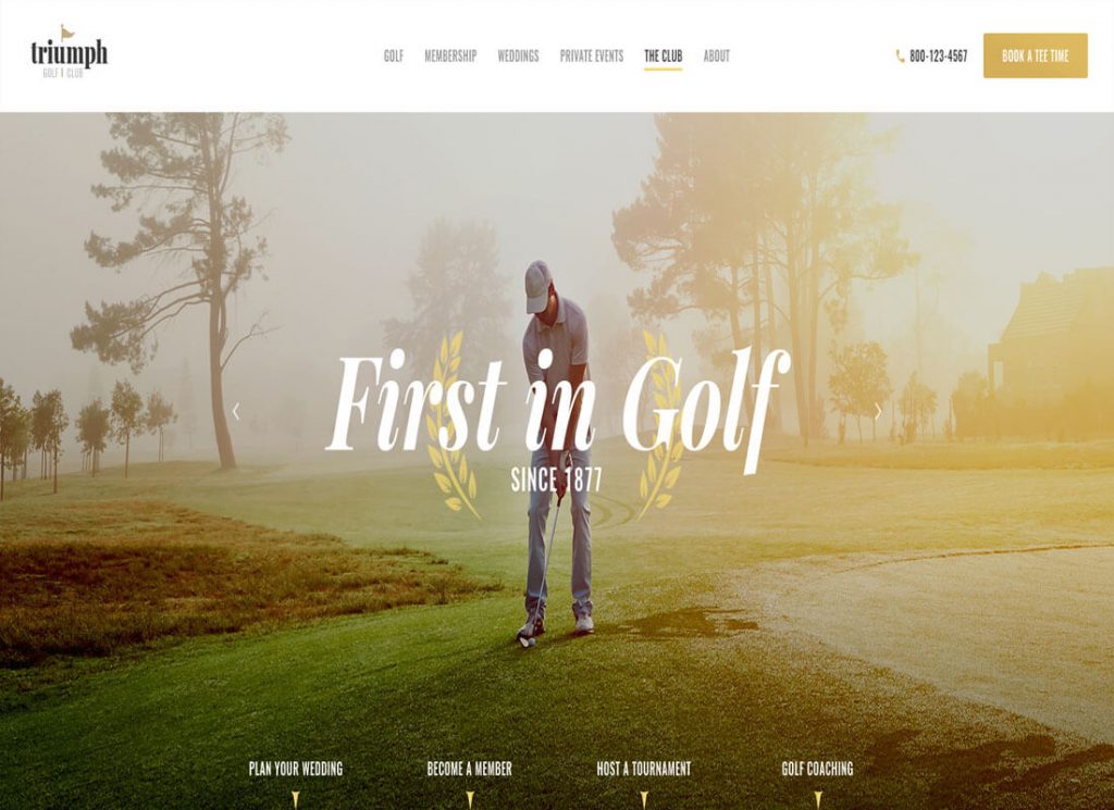 Triompher – Golf Course & Sports Club WordPress Theme