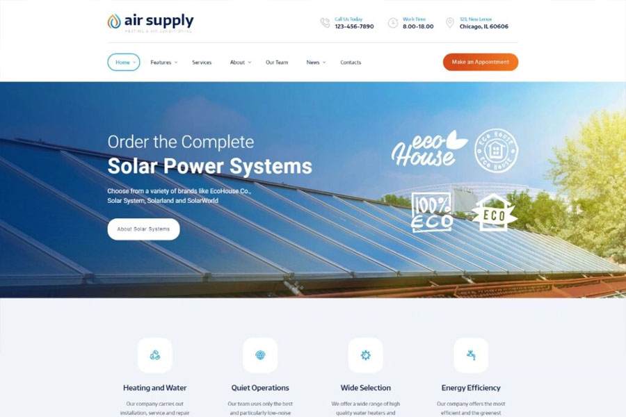 Air Supply | Conditioning Company and Heating Services WordPress Theme + RTL