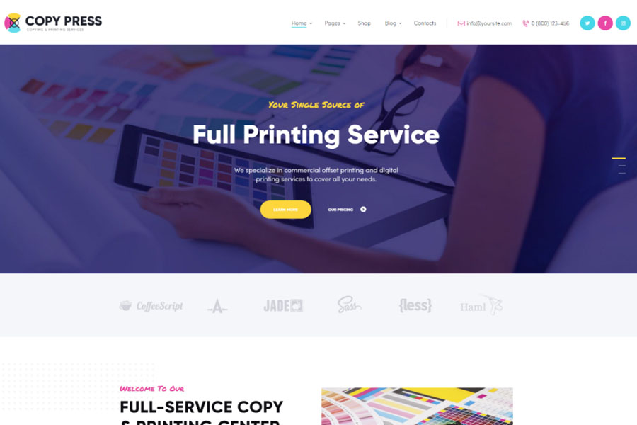 CopyPress - Type Design & Printing Services WordPress Theme