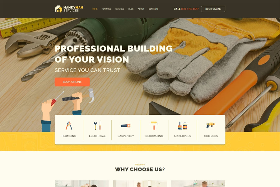 Handyman | Construction and Repair Services Building WordPress Theme