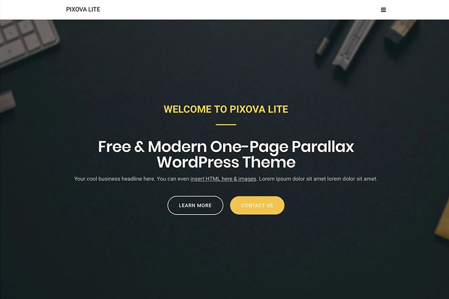 Pixova Lite Free Landing Page WordPress Themes