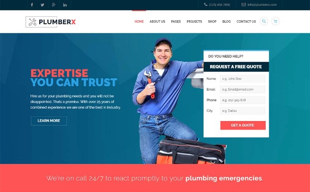 Plumber wp theme