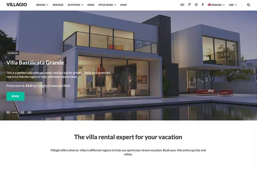 Villagio - villa rental theme with booking system