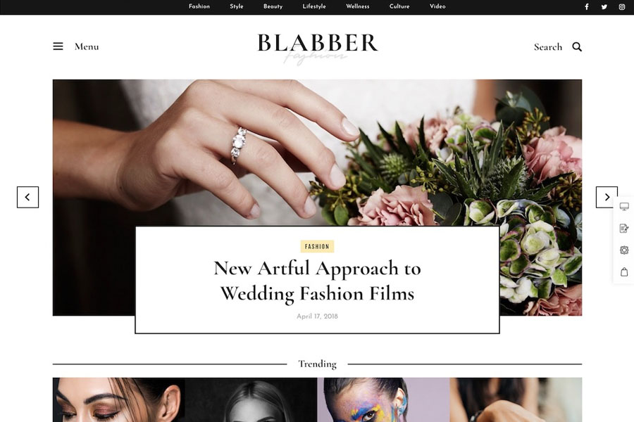 blabber wordpress theme with slider