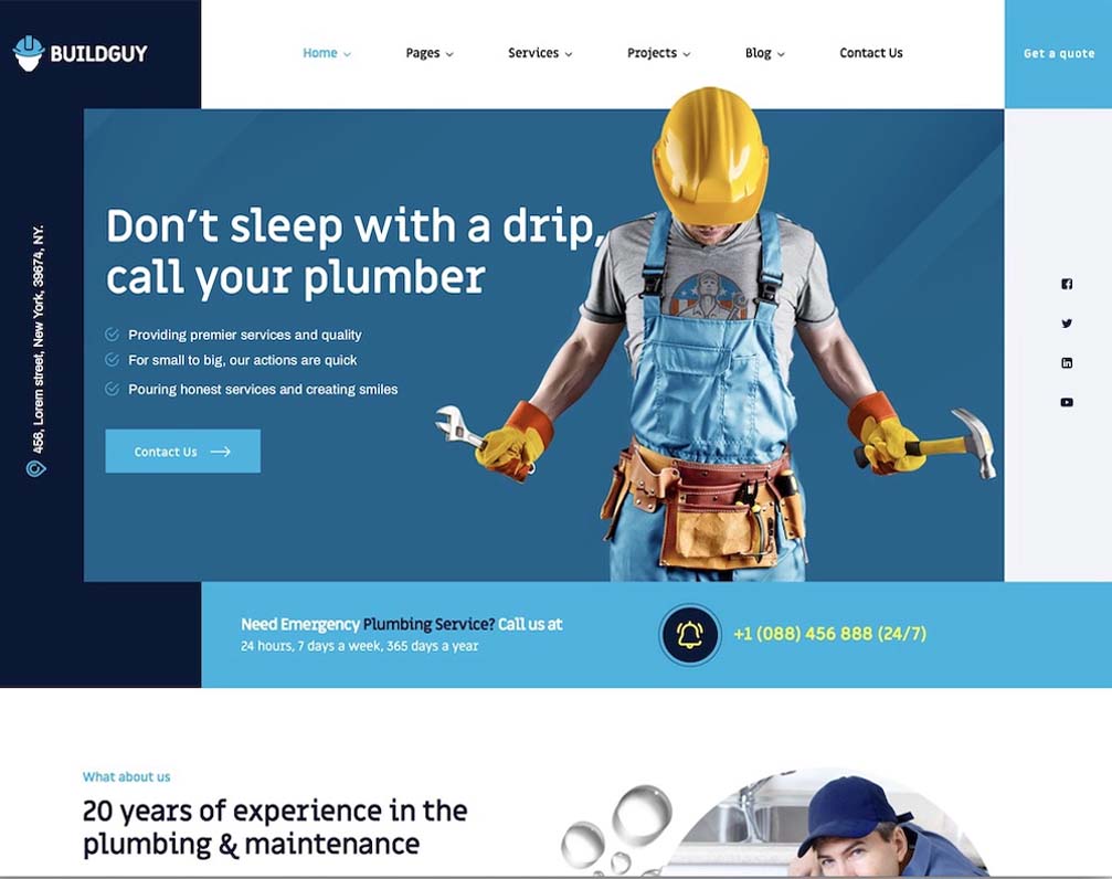 buildguy plumber wordpress theme