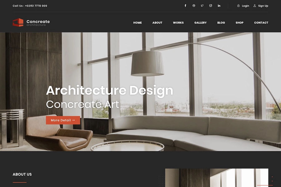 concreate interactive website template