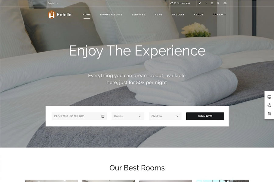 hotello best hotel wordpress theme with incredible design