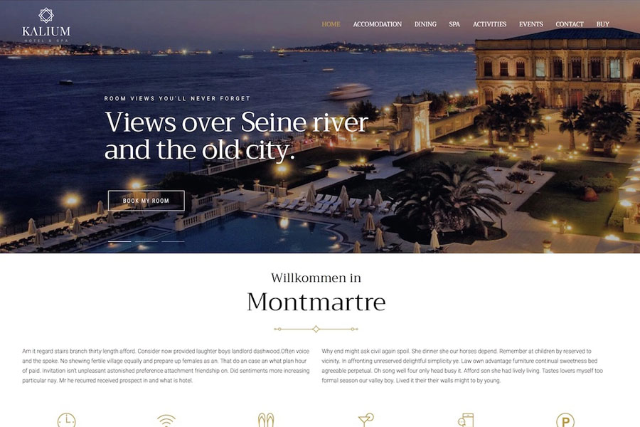 kalium hotel wordpress theme