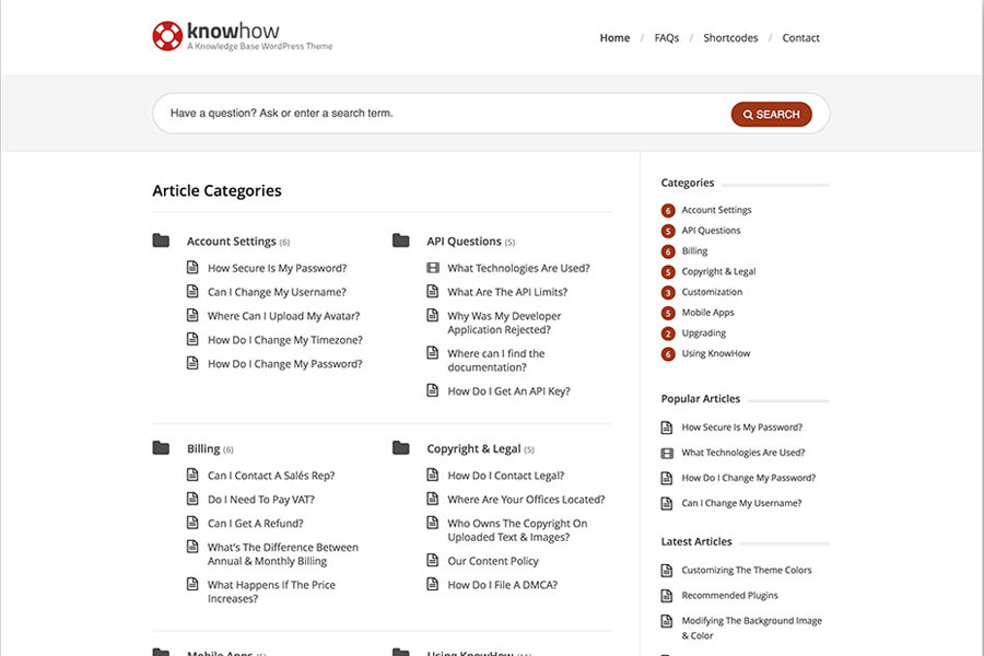 knowhow fresh knowledge base template