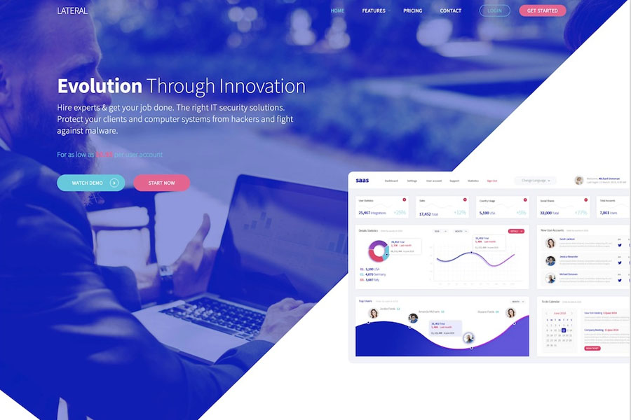 lateral interactive website template