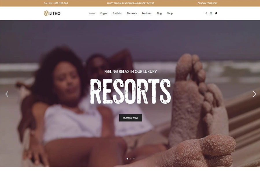 litho hotel wordpress theme