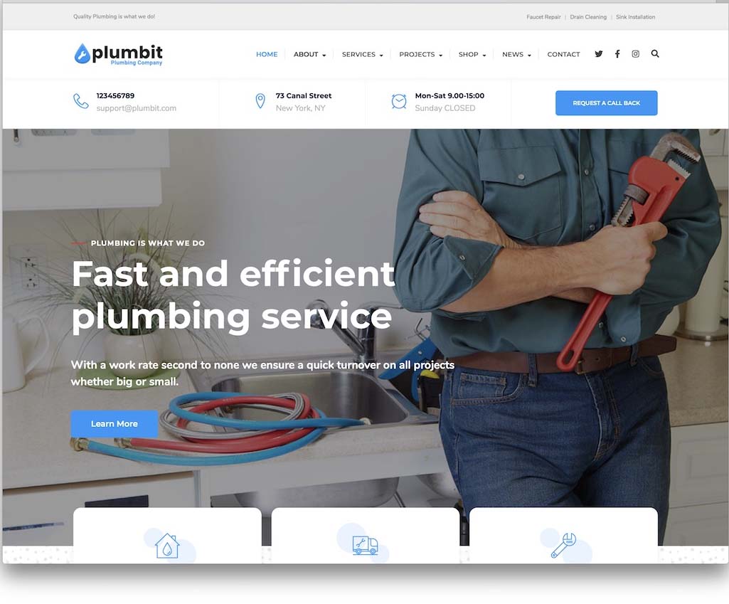 plumbit plumber wordpress theme