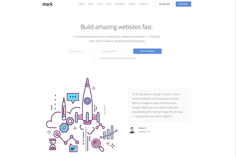 stack interactive website template