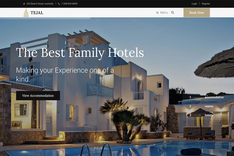 teja hotel wordpress theme incredible design