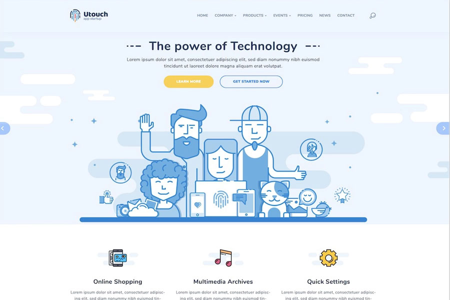utouch interactive website template