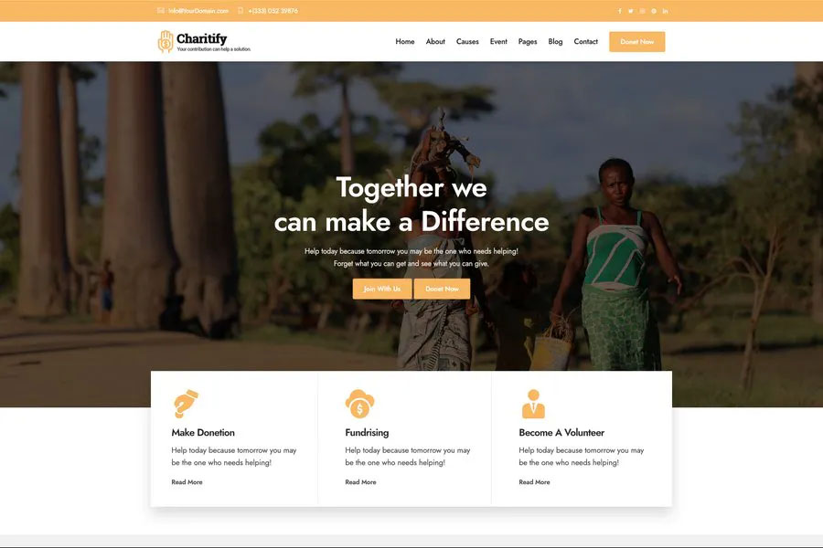 Charitify - donation website template
