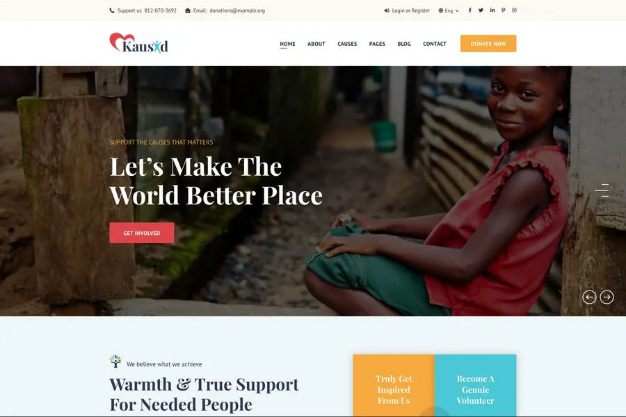 Kausid - website template for ngo