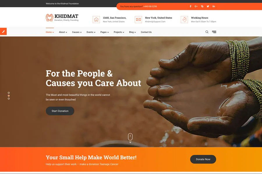 Khidmat Charity - Fundraising & donation website template