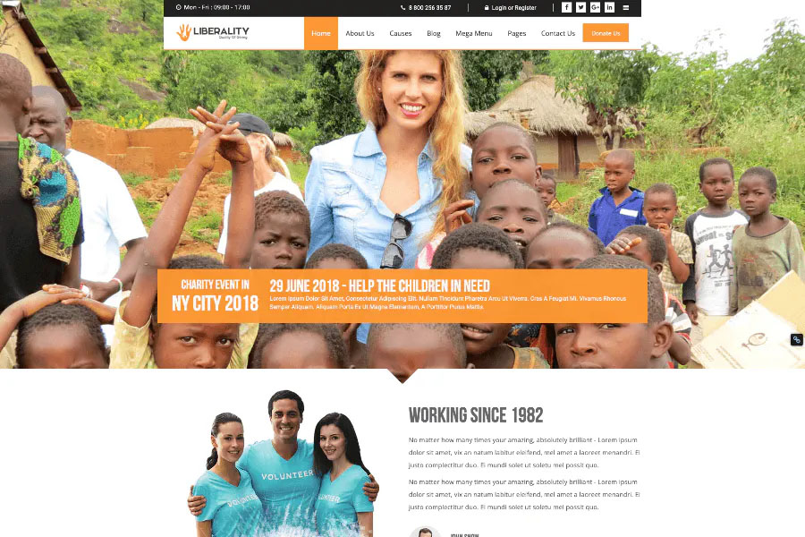 Liberality Charity - Non-Government Organization Website Template