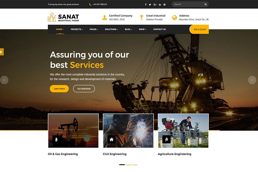 Sanat - Factory & Industry WordPress Theme