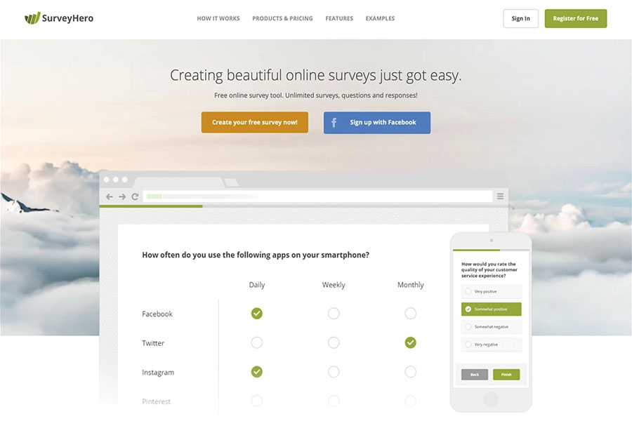 SurveyHero free survey tool