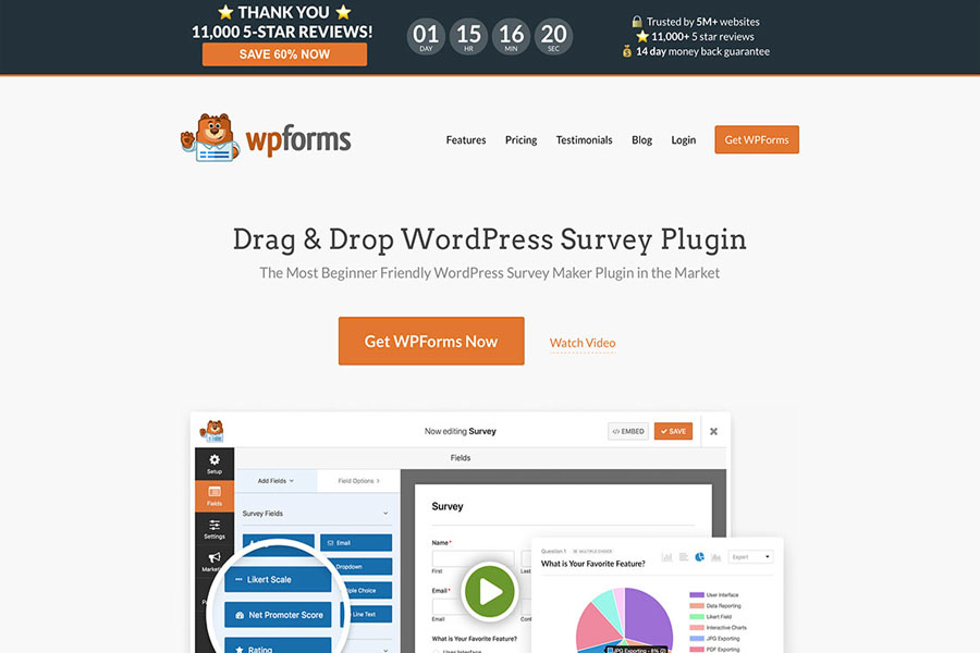 WPForms - drag and drop WordPress survey plugin