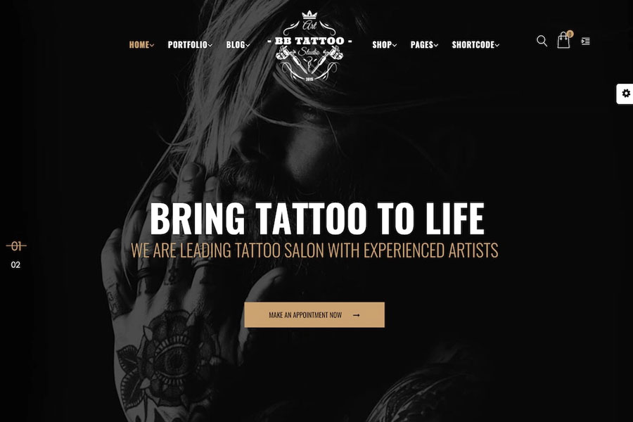 barber tattoo salon wordpress theme