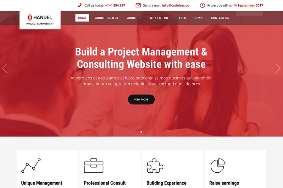 handel - project management WordPress theme