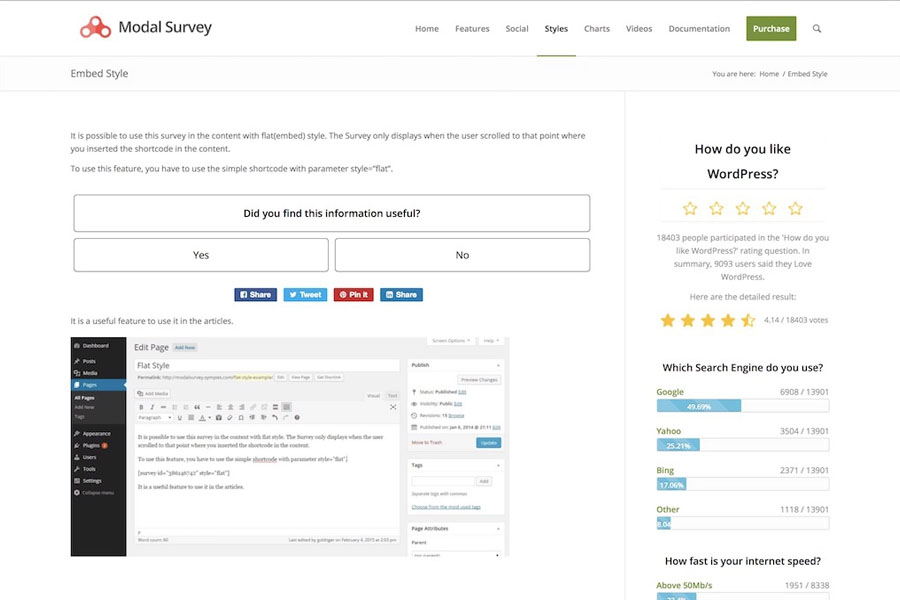 modal survey WordPress Survey Plugin