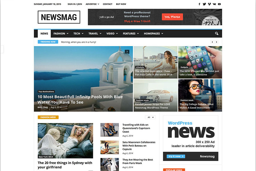 newsmag minimal magazine theme