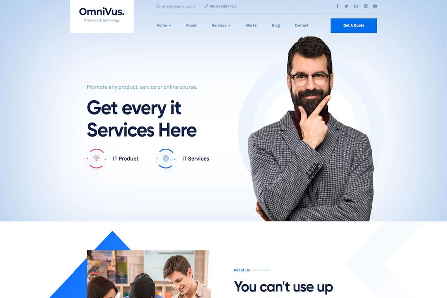 omnivus website mockup