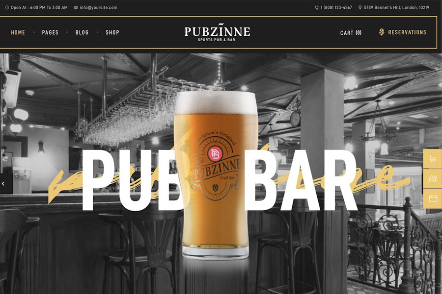 pubzinne wordpress theme for pubs