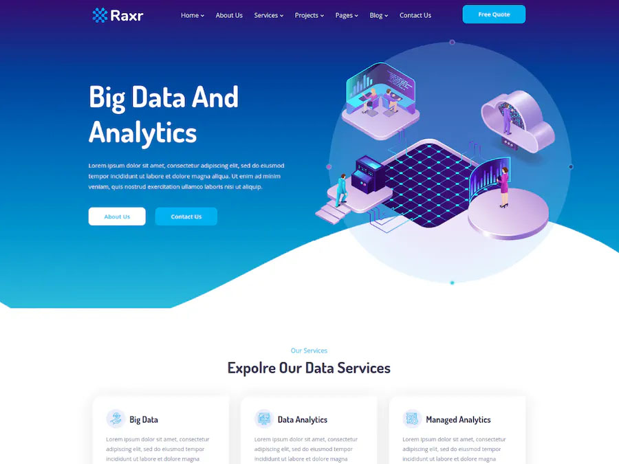 raxr Nextjs Data Science & AI Website Template