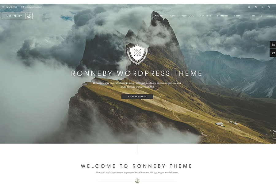 ronneby fullscreen portfolio wordpress template