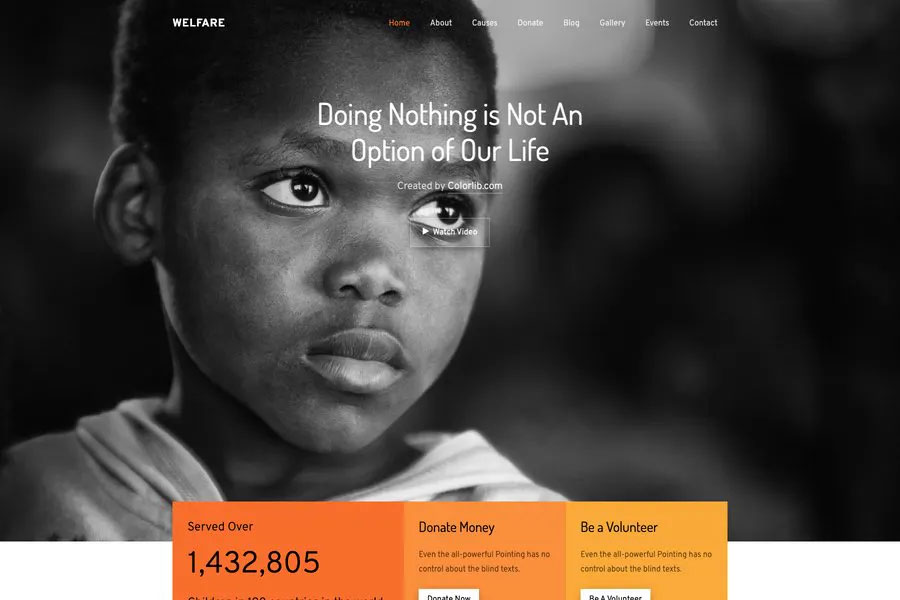 welfare free charity and ngo website template