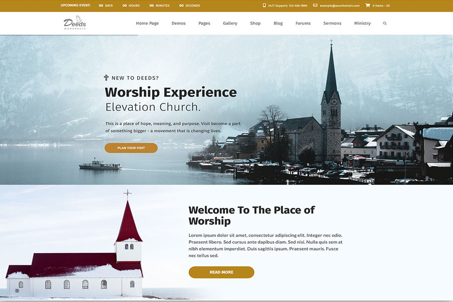 Deeds church WordPress theme