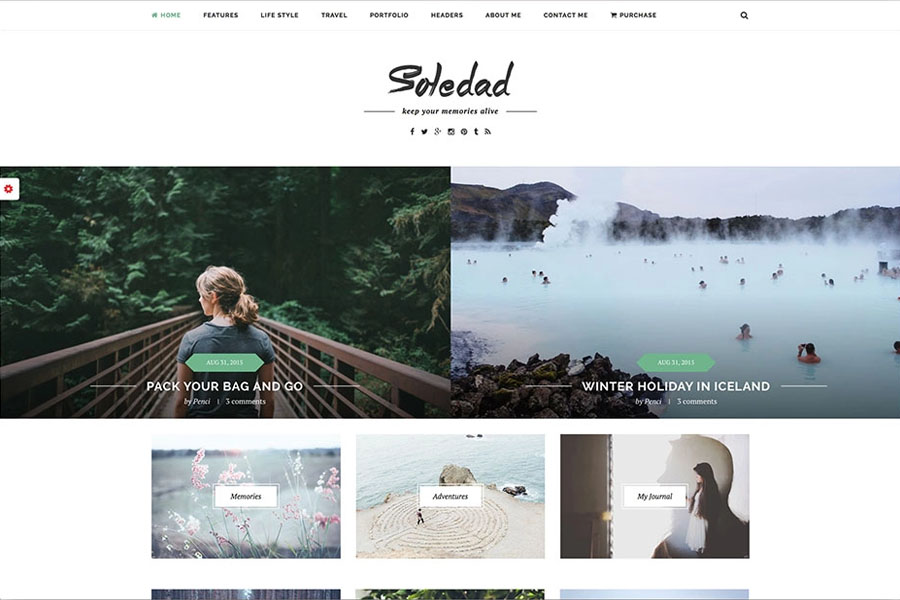 Soledad - minimal WordPress blog theme