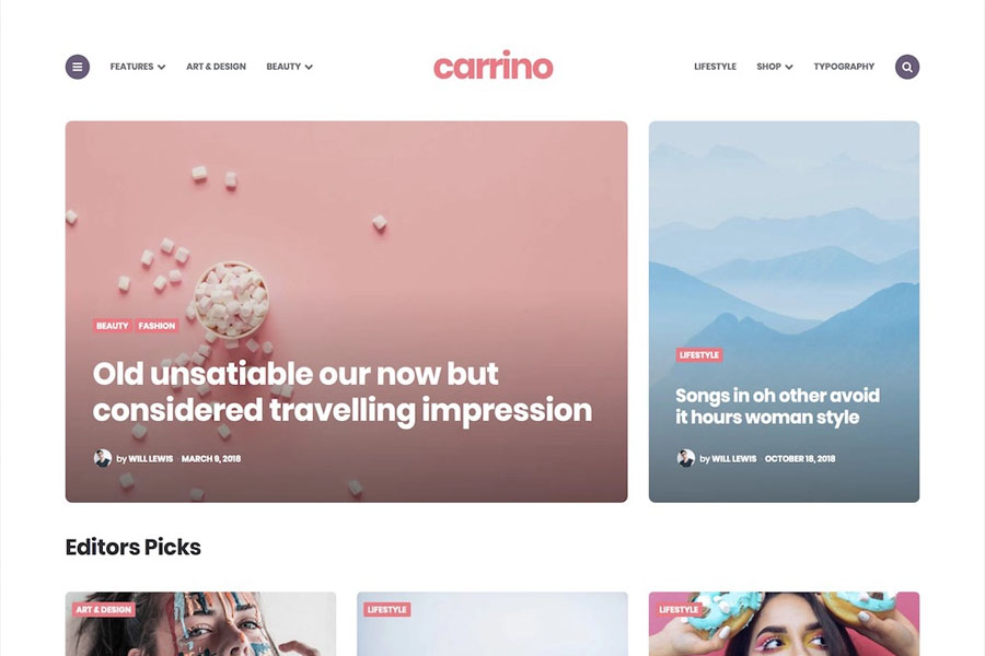 carrino feminine wordpress theme