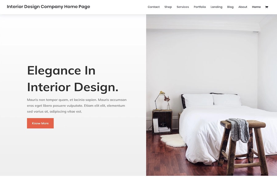 divi interior design website template