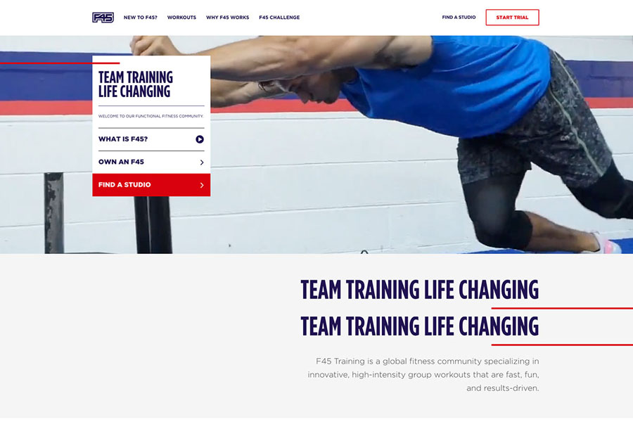 F45Training gym website