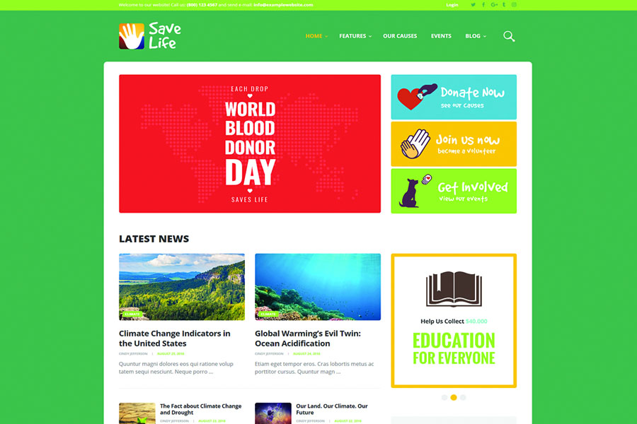 Save Life Non-Profit, Charity & Donations WordPress Theme